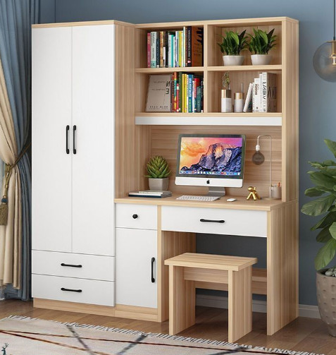 Bàn làm việc có kệ sách và tủ quần áo Home 45